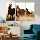 Horses and Cowboys Wall Art Canvas Print by MyGreatCanvas | Canvas Wall Art Prints | Photo Prints & Wall Decor
