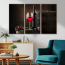 Red Wine and Bottle Canvas Print