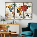 Watercolor World Map Canvas Print – Framed Wall Art for by MyGreatCanvas | Canvas Wall Art Prints | Photo Prints & Wall Decor