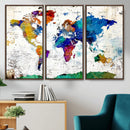 World Map Canvas Print – Detailed Map of the World Wall Art
