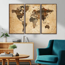 Push Pin World Map Canvas Print – Framed Travel Tracker Wall by MyGreatCanvas | Canvas Wall Art Prints | Photo Prints & Wall Decor