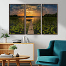 Lake and Flower Wall Art Canvas Print