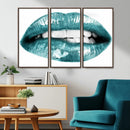 Blue Lips Wall Art Canvas Print