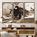 Black Steam Train Canvas Wall Art Print Steam Locomotive Art