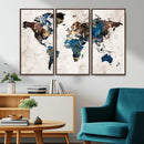 World Map Canvas Print – Framed Travel Map Wall Art for by MyGreatCanvas | Canvas Wall Art Prints | Photo Prints & Wall Decor