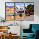 Tropical Island Beach Sunset Canvas Print