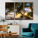 Tropical Island Sunset on the Beach Palms Wall Art Canvas by MyGreatCanvas | Canvas Wall Art Prints | Photo Prints & Wall Decor