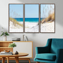 Serene Coastal Dune Path with Ocean View, 3-Panel Beach