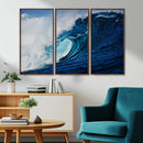 Ocean Wave at Sunset Canvas Art, Large Wall Print of Vibrant