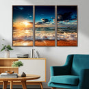 Golden Hour Sunset Over Ocean Waves Wall Art Canvas Print | by MyGreatCanvas | Canvas Wall Art Prints | Photo Prints & Wall Decor