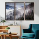 Beautiful Rising Fog in Winter Mountain Landscape- Framed