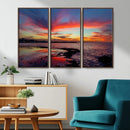 Glorious Sunset on The Beach Wall Art Canvas Print