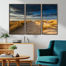 Ocean Beach Dark Clouds Wall Art Canvas Print