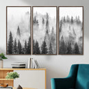Forest Wall Art Print | Foggy Pine Forest Canvas Wall Art -