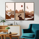 Boho Wall Art Canvas Print Set Mid-Century Prints Bohemian