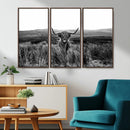 Black and White Highland Cow Canvas Wall Art, Longhorn by MyGreatCanvas | Canvas Wall Art Prints | Photo Prints & Wall Decor