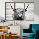 Scottish Highland Cow Cattle Art Print on Wood Background by MyGreatCanvas | Canvas Wall Art Prints | Photo Prints & Wall Decor