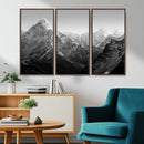 Everest Himalaya Mountain Peaks Black & White Triptych