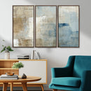 Abstract Blue and Beige Wall Art, Modern Minimalist Canvas