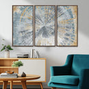 Radiant Abstract Wood Rings Canvas Art – Modern Triptych