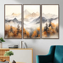 Abstract Mountain Wall Art | Misty Mountain Forest and