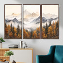 Abstract Mountain Wall Art | Misty Mountain Forest and