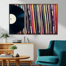 Vinyl Record and Album Collection Canvas Wall Art - Retro