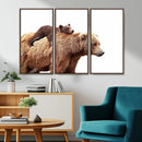 Mother and Baby Bear Canvas Wall Art - Adorable Wildlife