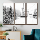 Ski Wall Art - Ski Lift Wall Art Canvas Print Snow Covered by MyGreatCanvas | Canvas Wall Art Prints | Photo Prints & Wall Decor