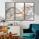Abstract art Grey and Gold Lines Wall Art