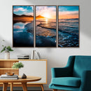 Sunset Beach Ocean Canvas Wall Art – Tranquil Ocean