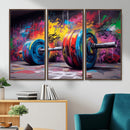 Abstract Graffiti Barbell Canvas Wall Art – Urban Fitness