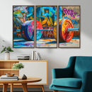 Fitness Gym Barbell Graffiti Wall Art Canvas Print