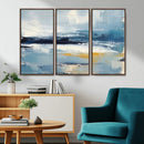 Abstract Ocean Canvas Wall Art - Coastal Blue and Gold
