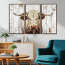 Rustic Longhorn Bull Wall Art Canvas Set – Western-Inspired