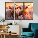 Highland Cows at Sunrise Wall Art Canvas Set – Serene and by MyGreatCanvas | Canvas Wall Art Prints | Photo Prints & Wall Decor
