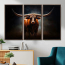 Abstract Texas Longhorn Wall Art Print | 3-Panel Large Texas by MyGreatCanvas | Canvas Wall Art Prints | Photo Prints & Wall Decor
