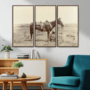 Cowboy Wall Art - Western Horse Canvas Print - Vintage