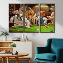 Dogs Playing Pool Canvas Wall Art Funny Gifts Dog Print