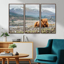 Highland Cow Horn Farm Wall Art Canvas Print
