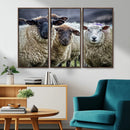 Charming Sheep Portrait Wall Art – Trio of Woolly Companions by MyGreatCanvas | Canvas Wall Art Prints | Photo Prints & Wall Decor