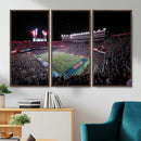 Ben Hill Griffin Stadium Night Game Triple Canvas Wall Art -