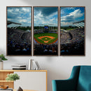 3-Panel Kauffman Stadium Wall Art Print | Large Kansas City