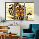 Blue-Eyed Leopard Canvas Wall Art - Framed Animal Print