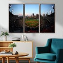 PNC Park Evening Game Triple Canvas Wall Art - Pittsburgh