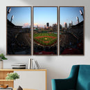 PNC Park Evening Game Triple Canvas Wall Art - Pittsburgh
