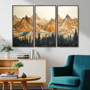 Rustic Wood Mountain Wall Art Print | Triptych Giclee Print by MyGreatCanvas | Canvas Wall Art Prints | Photo Prints & Wall Decor