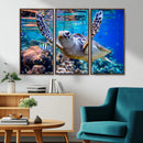 Underwater Sea Turtle Wall Art Canvas Print – Vibrant Ocean
