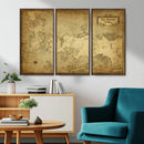 Vintage Game of Thrones Map Wall Art | Westeros and Essos