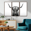 Highland Wall Art Canvas Print – Minimalist Black and White